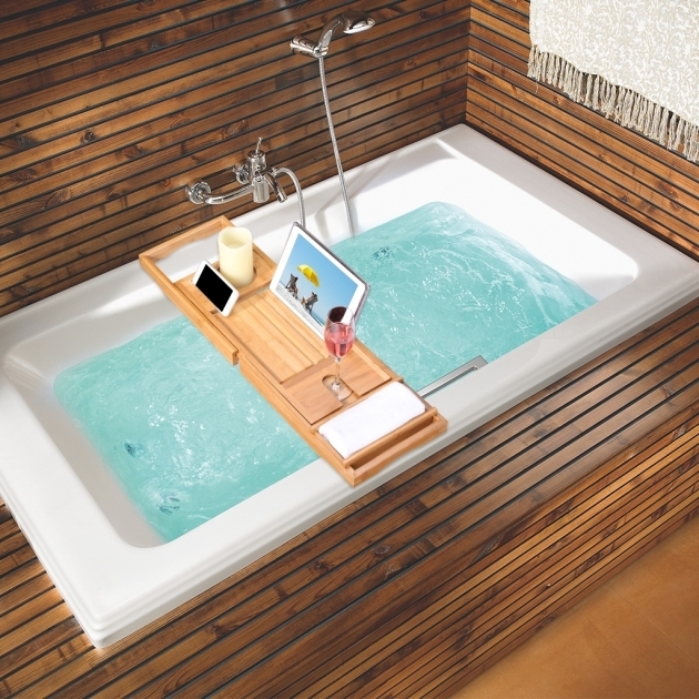 Awesome Bathtub Book Holder Bamboo Bathtub Caddy Tray Tub Bath Organizer Waterproof Non Slip