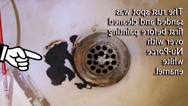 Image of How To Remove Rust From Bathtub Fix Bath Tub Rust Spots With Waterproof Ceramic Paint Youtube