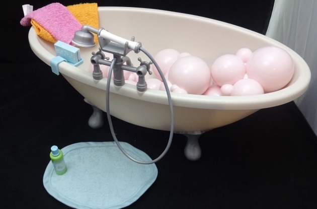Beautiful 18 Inch Doll Bathtub American Girl Doll Bubble Bath Tub Gray Footed For 18 Doll Bath