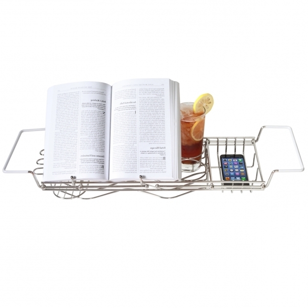 Marvelous Bathtub Book Holder Stainless Steel Bathtub Caddy With Perfect Organizer