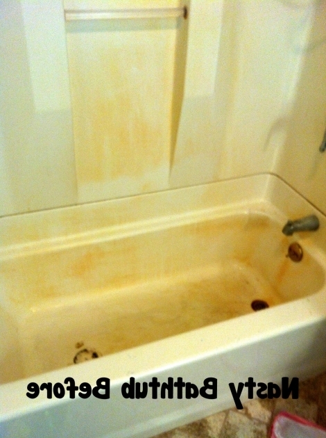 Image of Remove Rust From Bathtub My Homemade Happiness Nasty Rusted Bathtub Before After
