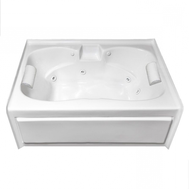 Picture of Two Person Whirlpool Tub Shop Laurel Mountain Alcove Plus 5975 In White Acrylic Skirted